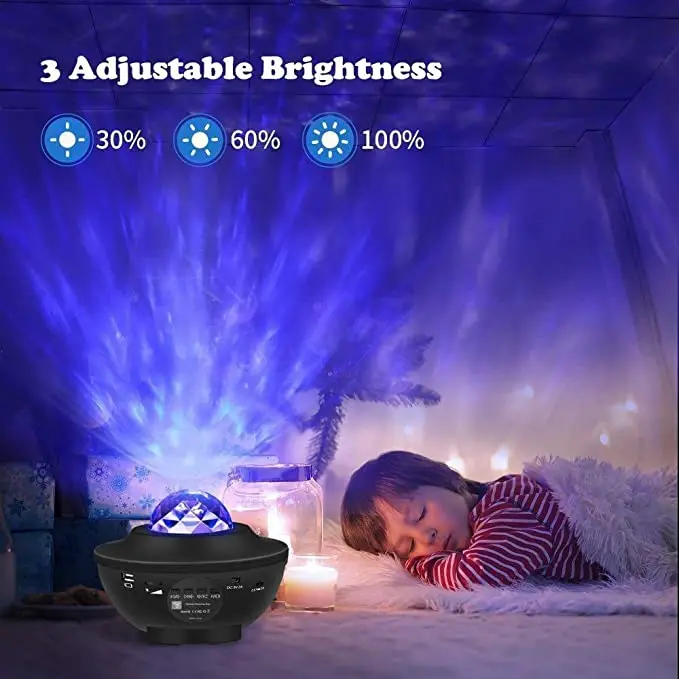 LED Bluetooth Müzik Kutusu Gökyüzü Galaxy Yıldız Projektör Uzaktan Oyuncu Renk Tatil Aydınlatma Lambası USB Şarj Edilebilir Yıldızlı Gece Lambası Görüntü 4