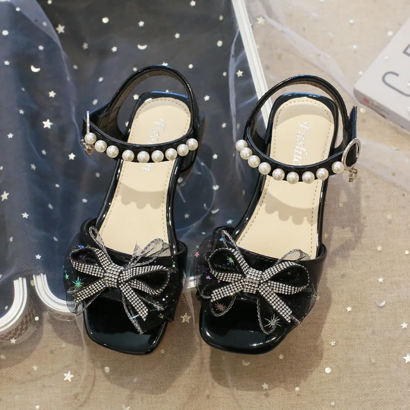 Kız Sandalet 2023 Yaz Yeni Moda Yay Burnu açık Nefes Prenses Performans Ayakkabı Yumuşak Taban Kaymaz çocuk Sandalet Görüntü 4