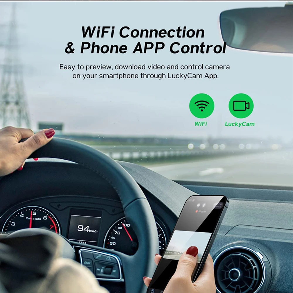 Araba dvr'ı WiFi Full HD 1080P Dash kamera Dikiz araç kamerası Video Kaydedici Kara Kutu Otomatik Dashcam GPS İzci Araba Aksesuarları Görüntü 2
