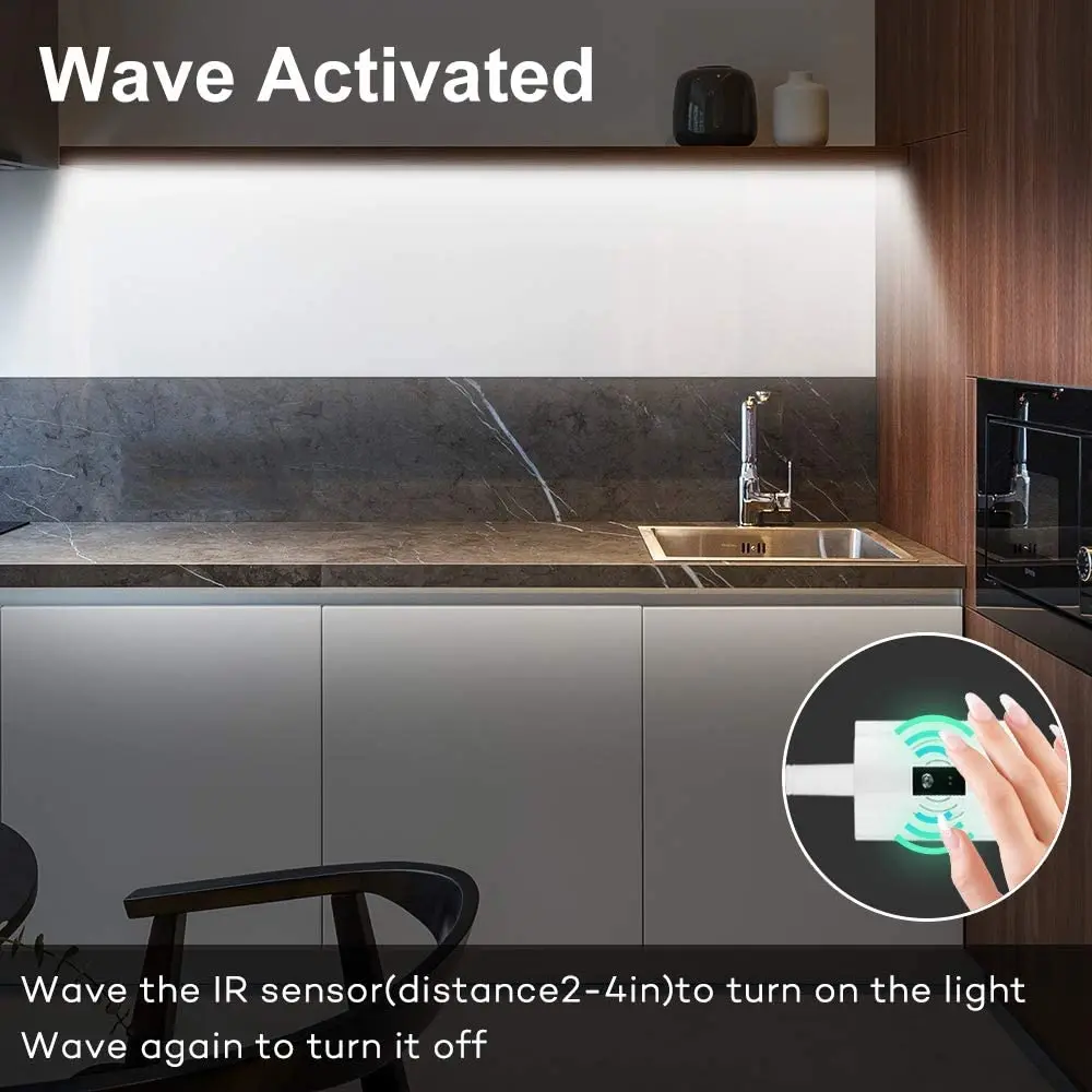 5v usb'li led ışık Şerit SMD2835 Su Geçirmez Anahtarı Tv Arkadan Aydınlatmalı Mutfak Dolap Dolapları El Süpürme Hareket Sensörü Görüntü 4