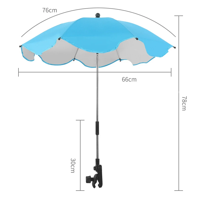 UV Koruma Yağmur Geçirmez Bebek Bebek Arabası Kapak Şemsiye Serbestçe Bükülebilir Pas Değil Evrensel Arabası Aksesuarları Görüntü 4