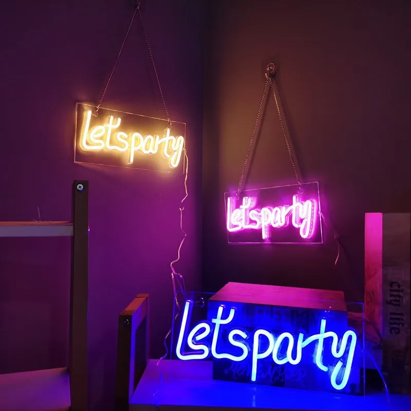 VİCKYO Led Neon burcu ışıkları hadi Parti şekli atmosfer lamba Oyun odası Bar Yatak Odası Şenlikli Parti Dekorasyon Gece ışıkları Görüntü 1