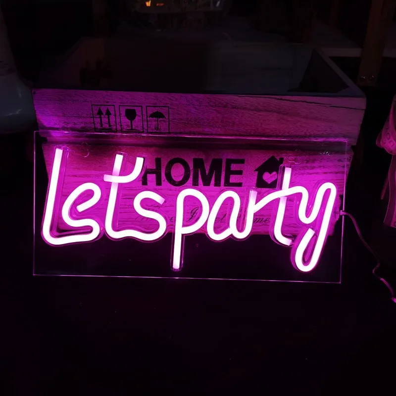 VİCKYO Led Neon burcu ışıkları hadi Parti şekli atmosfer lamba Oyun odası Bar Yatak Odası Şenlikli Parti Dekorasyon Gece ışıkları Görüntü 3