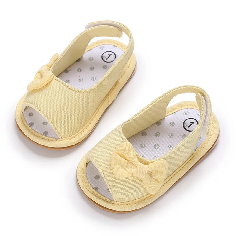 Baywell Bebek Bebek Ayakkabıları Yaz Kız Sandalet Toddler Flats İlmek Yumuşak Kauçuk Taban Kaymaz Beşik Ayakkabı İlk Yürüteç Görüntü 0