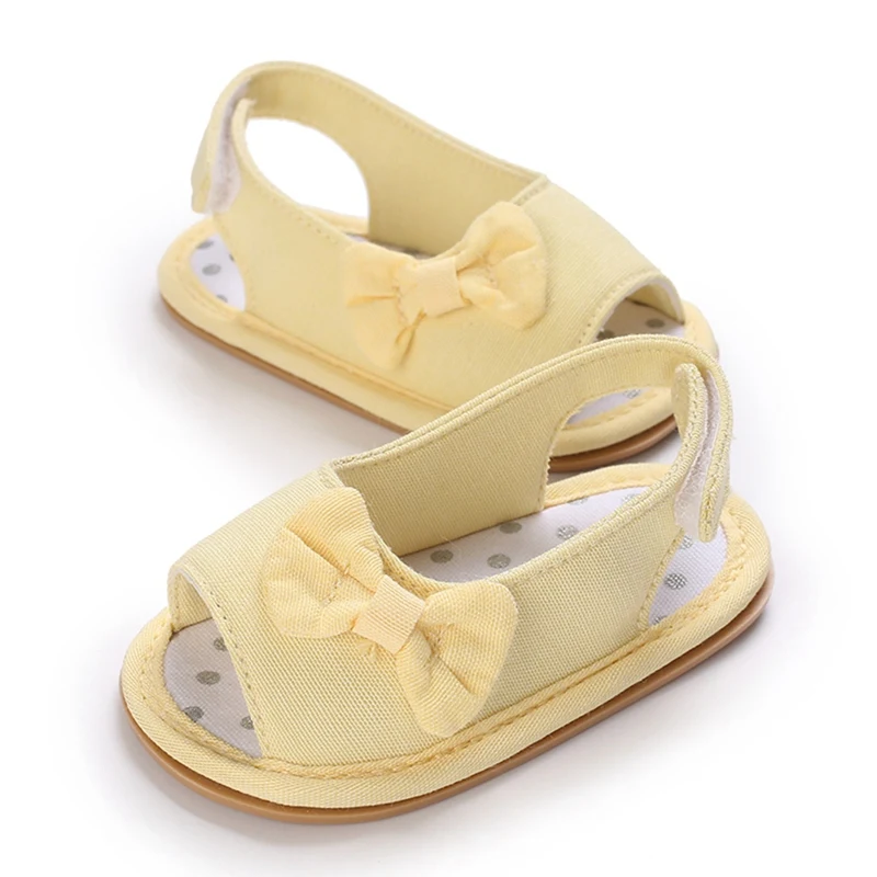 Baywell Bebek Bebek Ayakkabıları Yaz Kız Sandalet Toddler Flats İlmek Yumuşak Kauçuk Taban Kaymaz Beşik Ayakkabı İlk Yürüteç Görüntü 1