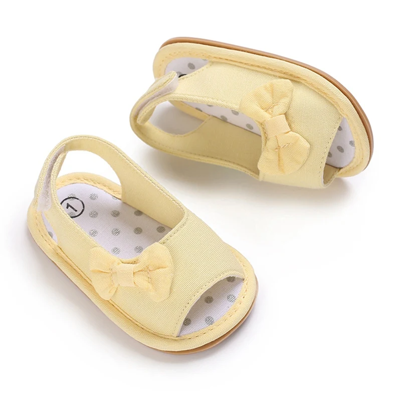 Baywell Bebek Bebek Ayakkabıları Yaz Kız Sandalet Toddler Flats İlmek Yumuşak Kauçuk Taban Kaymaz Beşik Ayakkabı İlk Yürüteç Görüntü 2