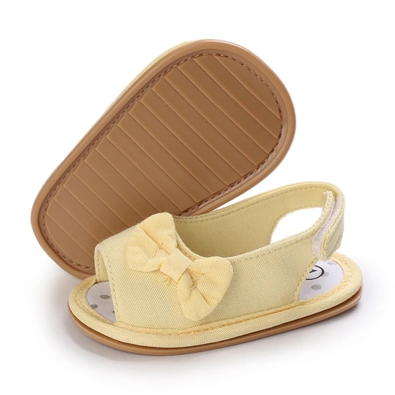 Baywell Bebek Bebek Ayakkabıları Yaz Kız Sandalet Toddler Flats İlmek Yumuşak Kauçuk Taban Kaymaz Beşik Ayakkabı İlk Yürüteç Görüntü 3