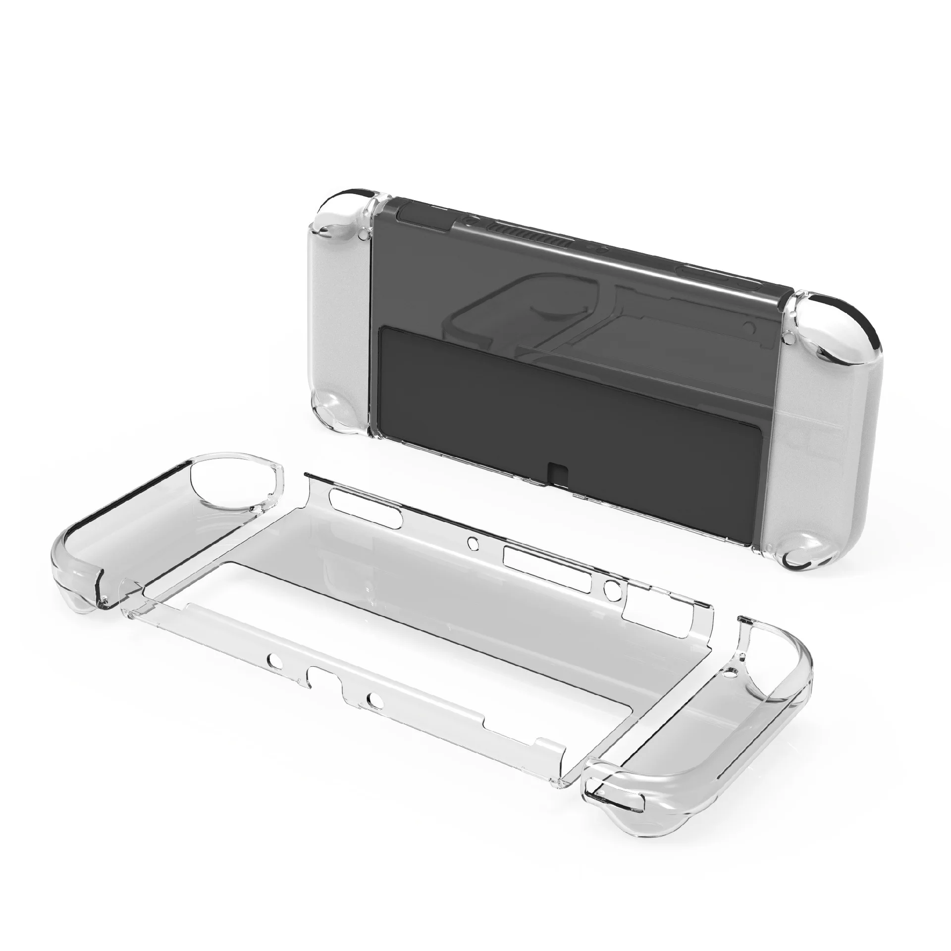 Sert standı Kristal Şeffaf Kabuk Anahtarı OLED Koruyucu Flip Case Kapak Cilt Koruyucu Anahtarı OLED Konsolu Görüntü 3