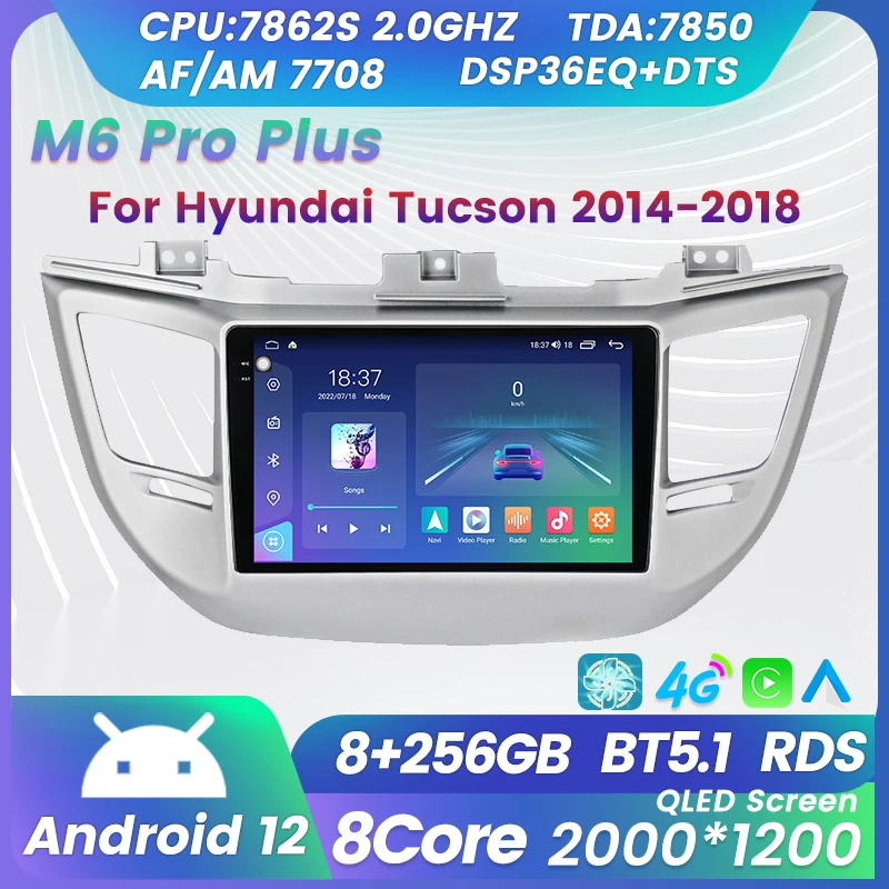 M6 Pro Artı 2 Din Android 12 Araba Radyo Hyundai Tucson 3 2014-2018 Multimedya Video Oynatıcı Navı GPS DVD Kafa ünitesi SWC HİÇBİR DVD Görüntü 0
