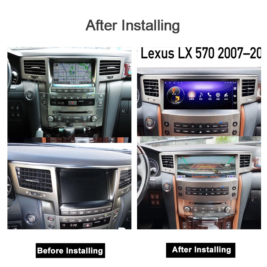 Kablosuz Carplay Otomatik Android 13 Araba Radyo Navigasyon GPS Oynatıcı 8 + 128G Bluetooth 1920*720 Wifi 4G LTE Lexus LX570 2008-2015 Görüntü 1