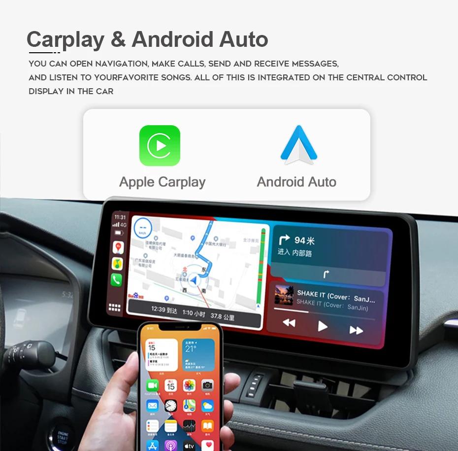 Kablosuz Carplay Otomatik Android 13 Araba Radyo Navigasyon GPS Oynatıcı 8 + 128G Bluetooth 1920*720 Wifi 4G LTE Lexus LX570 2008-2015 Görüntü 3