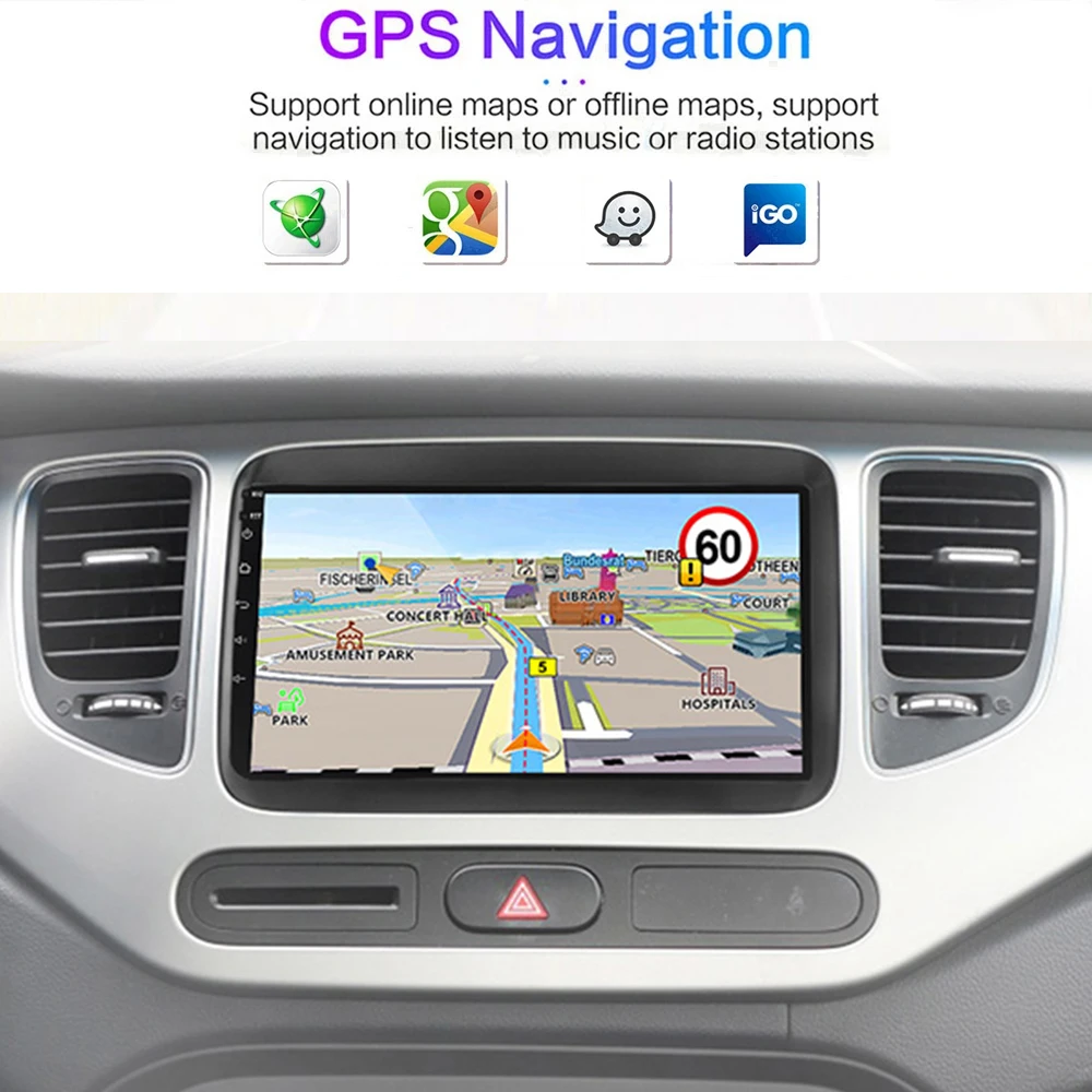 Android Araba Radyo Carplay Kia Carens 2014 için 2015 2016 2017 2017 Video Oynatıcı Navigasyon GPS Dokunmatik Ekran Autoradio Ses Otomatik Görüntü 3