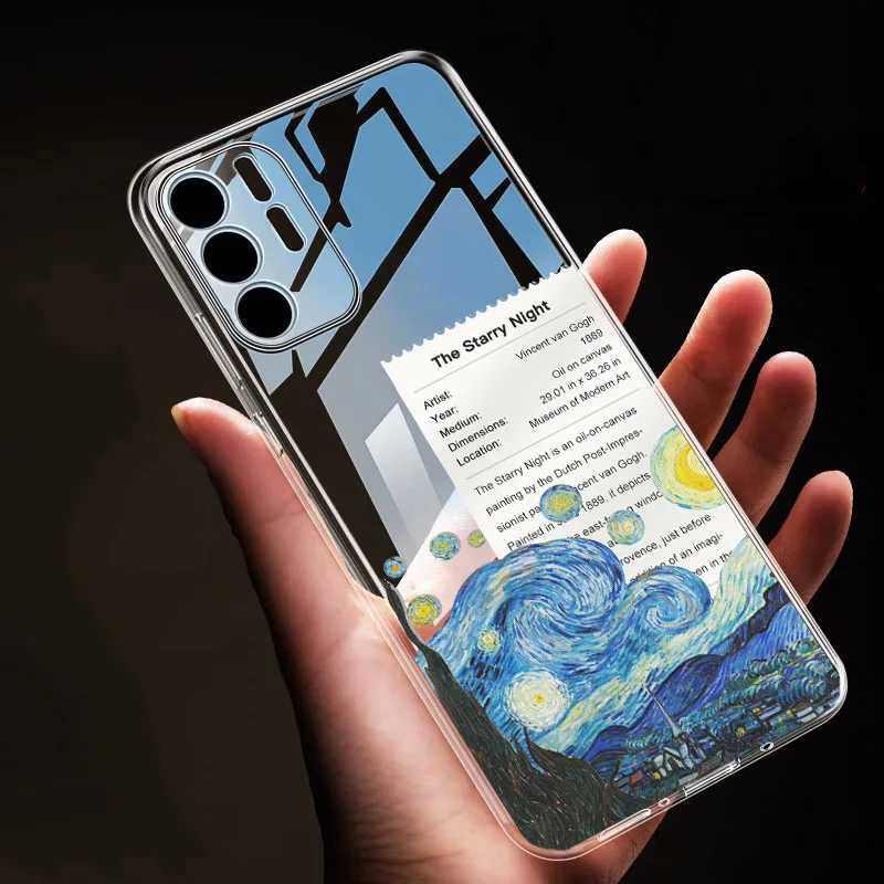 Retro Van Gogh Yağlıboya telefon kılıfı Xiaomi Redmi için Not 10 9 8 7 Pro POCO X3 Xiaomi 11 Lite Durumda Vintage Şeffaf Kapak Görüntü 4