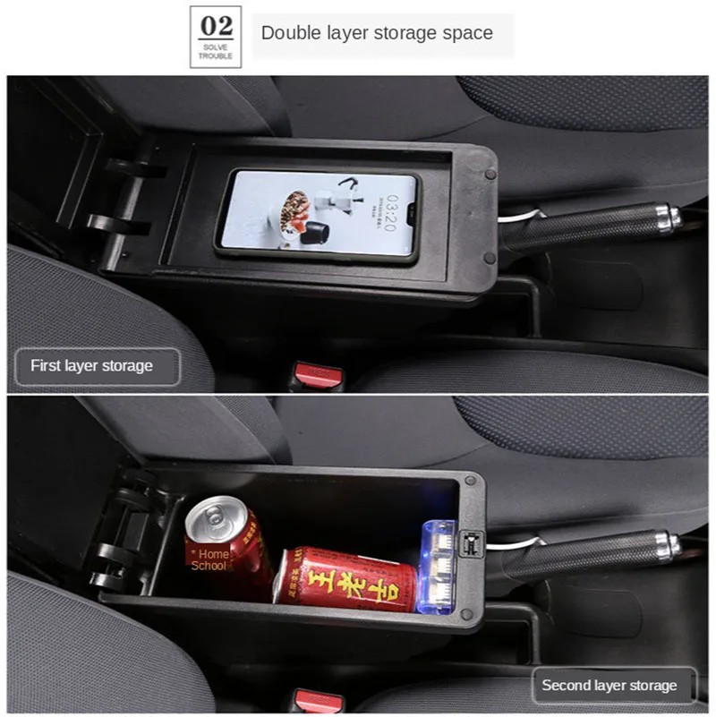 Kol dayama Kutusu saklama kutusu araba İç aksesuarları İçin USB ile Suzuki Jimny Kol Dayama Jimny Sierra JB64W JB74W 2019 2020 2021 2022 Görüntü 5