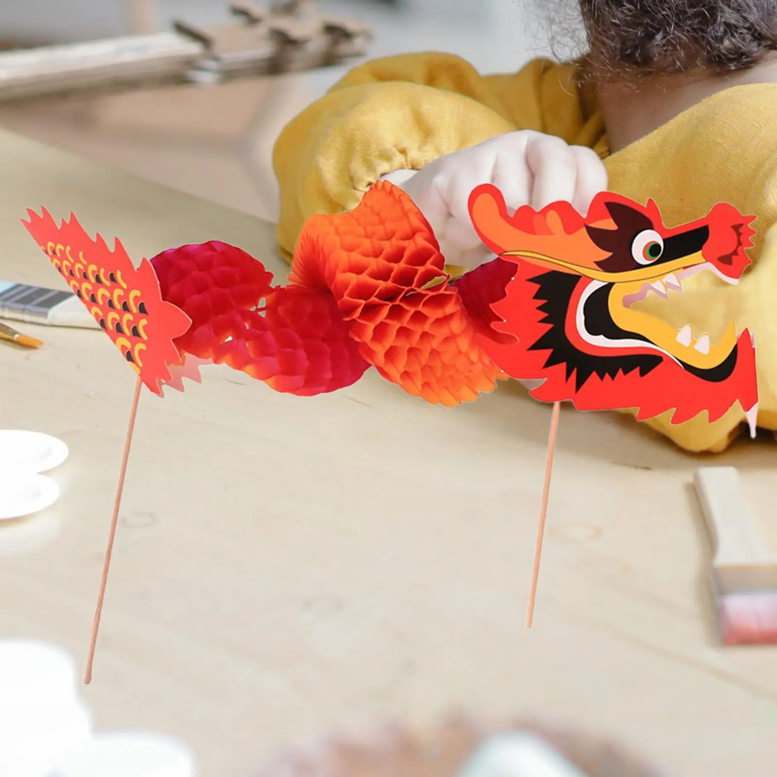 3D Çin Yeni Yılı Kağıt Ejderha Asılı Sanat El Sanatları El Yapımı DIY Set Geleneksel Festivali Yeni Yıl Partisi Süsler Toddlers için Görüntü 3