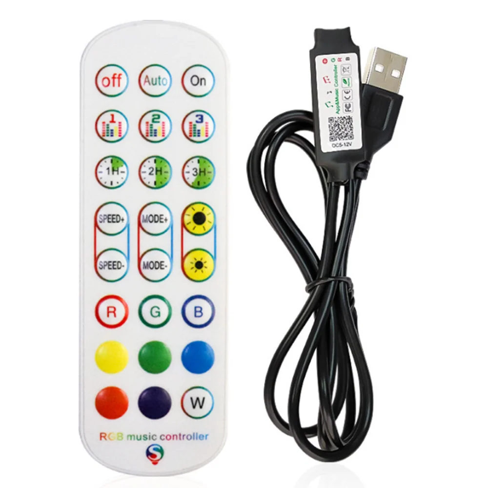 USB 5V ışık şeridi Denetleyicisi ile Uyumlu RGB5050 RGB 2835 Müzik Senkronizasyonu Bluetooth Kontrol Led Şerit Denetleyicisi Görüntü 1