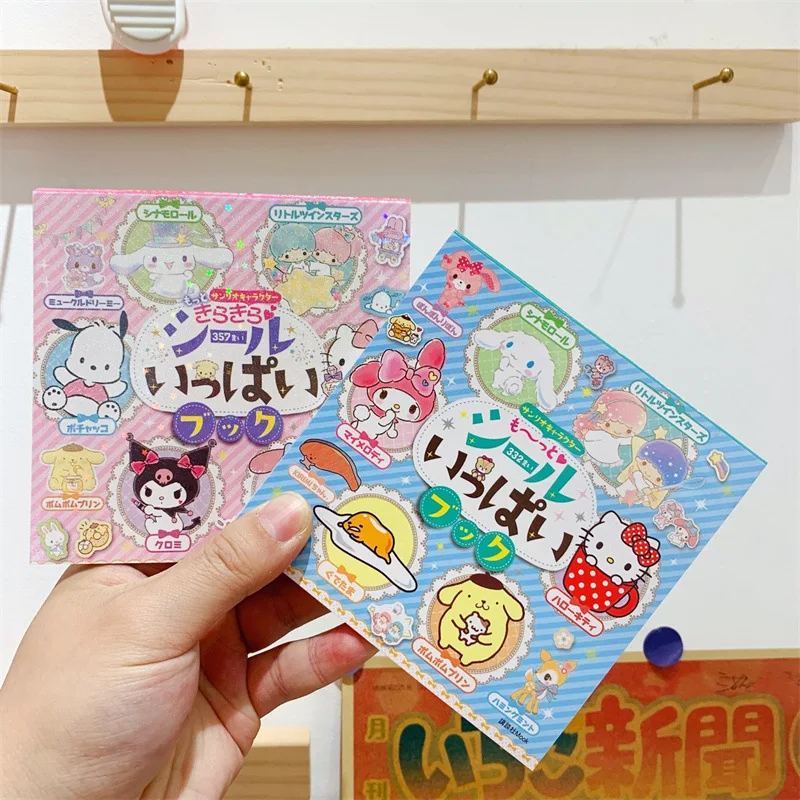 Kawaii Sanrio çıkartma kitabı 24 Adet Hesap Malzeme Etiket Kuromi Cnnamoroll Karikatür Kız çıkartma kitabı Oyuncak Çocuklar İçin Görüntü 0