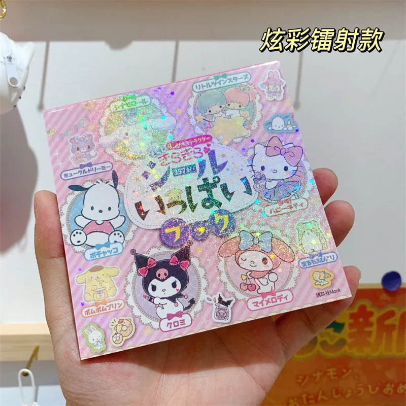Kawaii Sanrio çıkartma kitabı 24 Adet Hesap Malzeme Etiket Kuromi Cnnamoroll Karikatür Kız çıkartma kitabı Oyuncak Çocuklar İçin Görüntü 1
