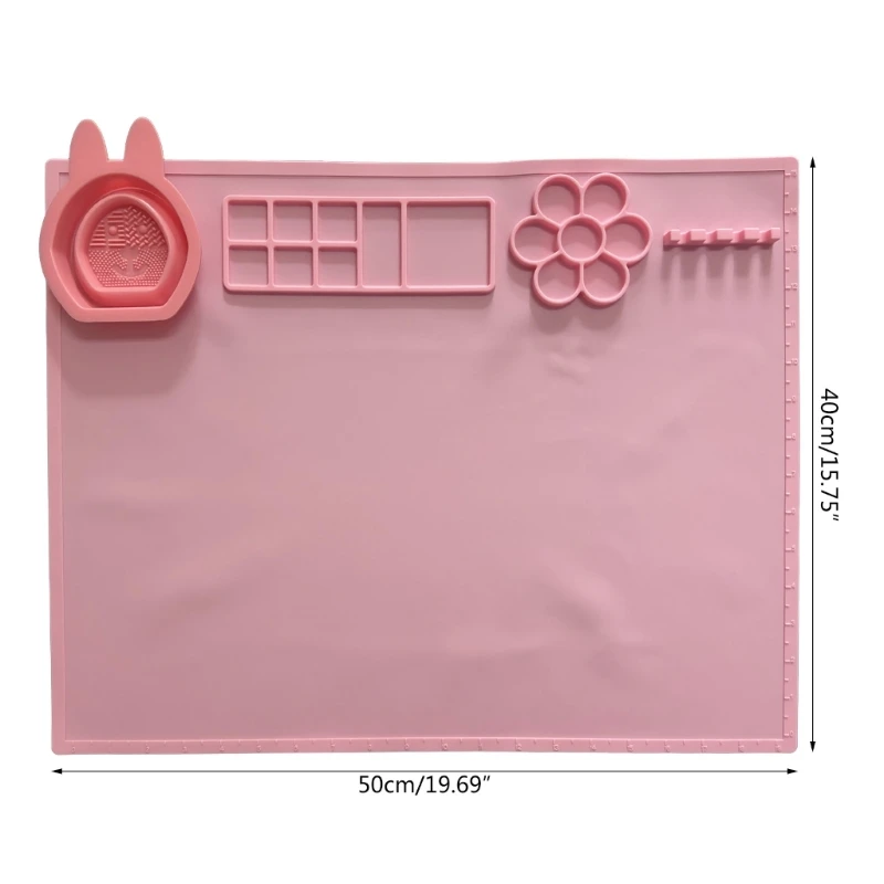 Silikon Boya paleti Mat Su Renk Temizleme Fincan Seti Masa Koruyucu Sanatçı Yapışmaz Silikon Levha DIY Görüntü 5