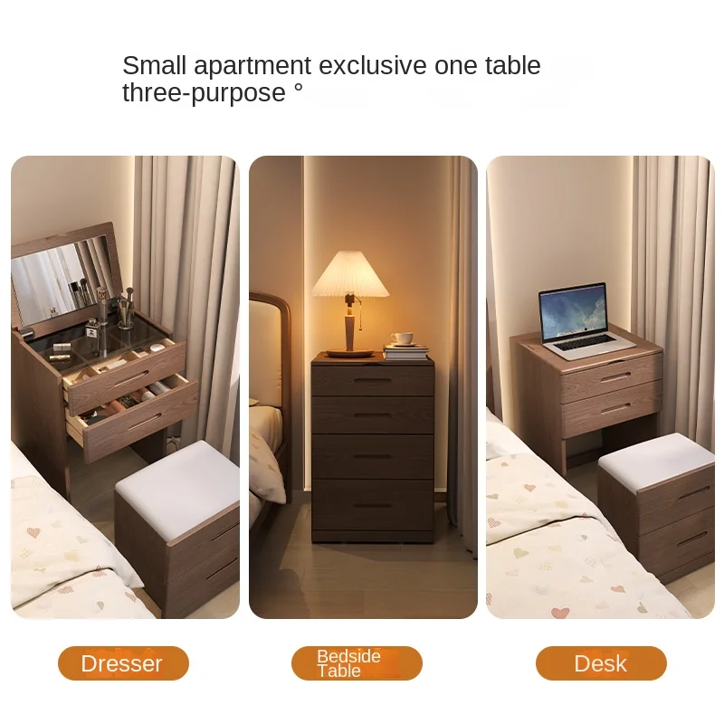 Dresser Küçük Yatak Odası Modern Basit Küçük Daire Başucu şifonyer Dresser depolama dolabı Görüntü 2